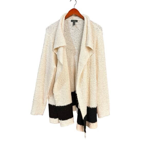 Lauren Ralph Lauren Cardigan Womens Plus 3X Colorblock Black Stripe Wool Blend - Picture 1 of 7